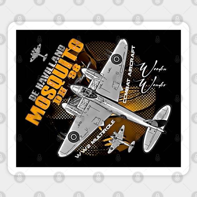 De Havilland Mosquito DH98 Vintage Multirole Combat Aircraft Sticker by aeroloversclothing